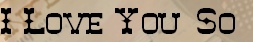 I Love You So
